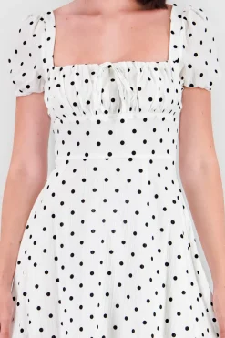 Vestido midi estampado polka