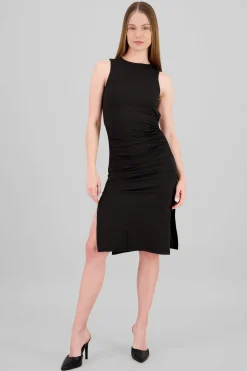 Vestido midi liso detalle espalda