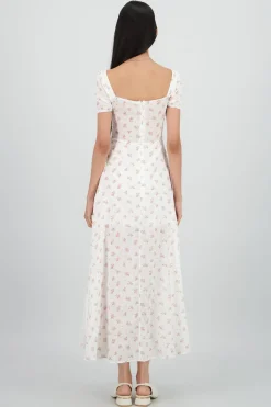 Vestido midi mini flores textura