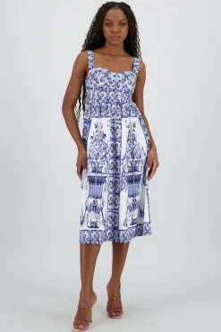 Vestido midi tirantes gruesos