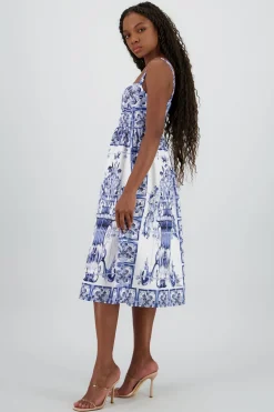 Vestido midi tirantes gruesos