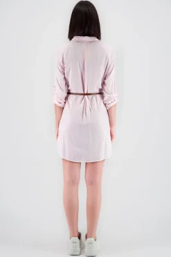 Vestido Mini Camisero Estampado Rayas