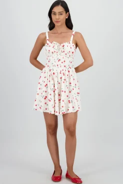 Vestido mini corset estampado cerezas
