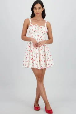 Vestido mini corset estampado cerezas