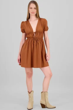 Vestido mini detalle moños