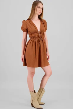 Vestido mini detalle moños