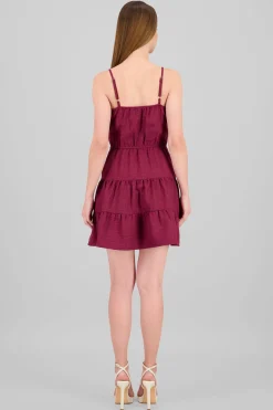 Vestido mini detalle moños olanes