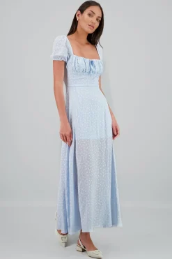 Vestido mini flores manga corta