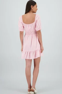 Vestido mini manga abullonada mini flores