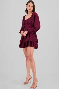 Vestido Mini Olanes Manga Larga