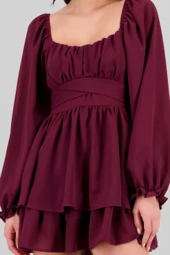 Vestido Mini Olanes Manga Larga