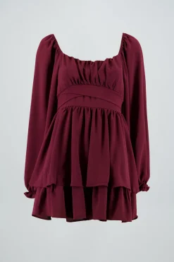 Vestido Mini Olanes Manga Larga