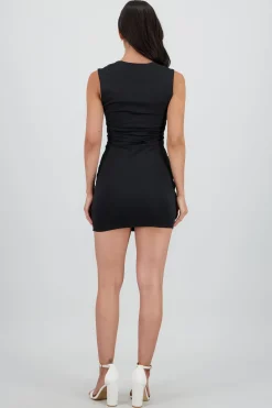 Vestido mini plisado tirantes