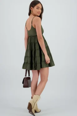 Vestido mini tirantes liso