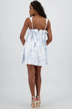 Vestido mini tirantes moño