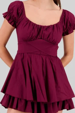 Vestido olanes manga corta