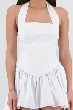 Vestido popelina falda volumen