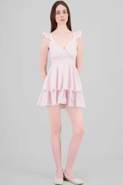 Vestido rayas tirantes detalle olanes