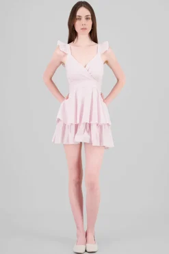 Vestido rayas tirantes detalle olanes