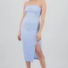 Vestido strapless doble de textura